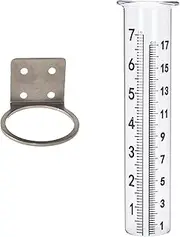 7" Capacity Rain Gauge with Stainless Steel Mounting Rack Holder, Post Mount Rain Gauge or Yard Garden Outdoor Home (Style A)