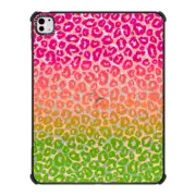 iPad Pro 13-inch (M4) iPad Impact Case CHEEKY CHEETAH PINK GREEN TROPICAL IPAD, LEOPARD PRINT COLORFUL ANIMAL PATTERN OMBRE By Ebi Emporium
