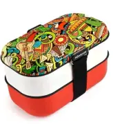 Hamtmat Bento Box Stackable Lunch Box Microwave Safe Leak Proof Utensils
