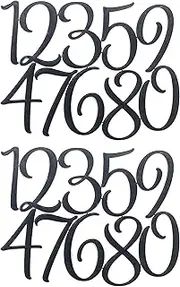 SOWAKA 2 Sets Acrylic Number 0-9 Large Cake Toppers Mirrored Picks for Birthday Cake Wedding Decoration Baby Shower Anniversary Parties (Black)