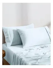 [Dreamaker] Superfine Washed Microfibre Standard Pillowcase Twin Pack in Ice Blue