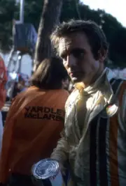 Yardley McLaren Peter Revson holding a can of juice at Circu - 1973 Old Photo
