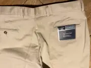 Dockers Stain Defender Khaki Classic Fit Flat Front Tan Pants 38x34 NEW eb