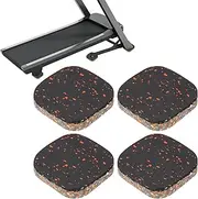 uxcell 4 Pcs Treadmill Mat Pads, 4x4x0.8 High Density Foam Anti Vibration Pad Sound Proof Floor Mat Exercise Equipment Mat for Carpet Protect Noise Reduction Home Gym, Orange