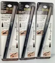 New (3) MILANI EYE TECH DEFINE 2-in-1 Brow + Eyeliner Pen - 03 Black/Dark Brown
