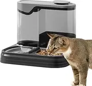 Cat Feeder and Water Dispenser - Water Dispenser and Feeder for Dogs,Large Capacity Pet Feeding Bowl for Indoor Kittens and Puppies