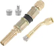 X AUTOHAUX 1 Set 135 Degree Copper Tire Valve Extension with Universal Plastic 75mm Tyre Valve Stem Extender for Car Motorcycle RV Truck Bike