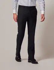 Hawes & Curtis Black Twill Wool Slim Fit Suit Trousers Size: 42" (EU 58)