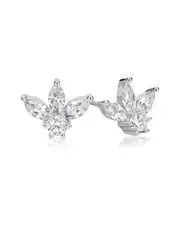 Suzy Levian Silver CZ Cluster Earrings