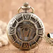 Steampunk Hollow Spider Women Men Quartz Analog Pocket Watch Necklace Chain Gift