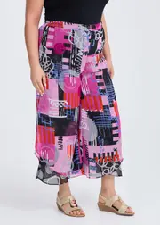[TS] Taking Shape Reversible Travel Palazzo Pant Size 20 in HOT Pink / Spot Print - Plus Size Women's Clothing Hot Pink / Spot Print