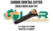 Dovetail 3/4" Carbide Cutter Double Headed - 3/8" Shank Takes 2 Inserts - 60deg