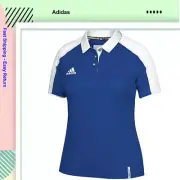 Adidas Women's, Climalite Modern Varsity Polo Collegiate, Blue/White, S