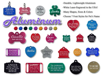 Pet ID Tags Custom Laser Engraved Unique Dog/Cat Aluminum Identification Tags