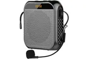 Portable Voice Amplifier for Teachers, 2200mAh Rechargeable Personal Amplifier Mic PA System Headset Microphone with Speaker for Teachers, Training, Meetings, Tour Guides, Yoga, Classroom - Black