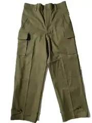 Vtg New French Military Cargo Pants M-47 sz 36 Army Cotton Twill Wide Leg M-19