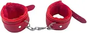 Sexy Plush Toy Handcuffs,Police Costume Prop Accessories Party Supplies for Lover Couple Cosplay (Red)