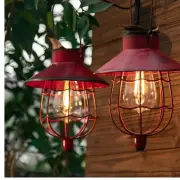 Solar-Powered Retro Hanging Lanterns - Warm White LED Light for Garden Pathways