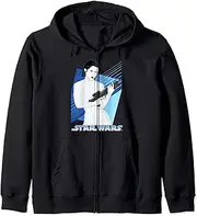 [STAR WARS] Princess Leia Retro Blaster Poster Zip Hoodie