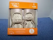 Carter's Every Step Girls Shoes Gold Glitter Bow Size 5 12-18M New