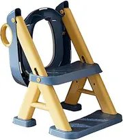 Toddler Potty Training Seat – Adjustable Toilet Trainer, Foldable Step Ladder | Non-Slip 2-in-1 Potty Chair with Splash Guard, Kids Bathroom Seat for Boys and Girls, Height Adjustable Design
