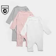 McKenzie Girls' 3-Pack Essential Babygrows Infant