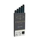 PARKER Fountain Pen Ink Cartridges Refill Permanent Black Pk of 5 1950402