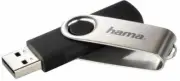 HAMA - Rotate USB 2.0 Flash Drive, 64GB 10 MB/s, Black/Silver