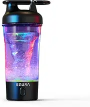 EQURA E-Pulse Shaker Bottle, 750mL Electric Protein Shake Mixer with LED, 2 Mixing Modes, BPA Free, USB Rechargeable, Made with Tritan (Black)