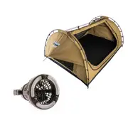 Adventure Kings Double Swag Big Daddy Deluxe + 2in1 LED Light & Fan Camping 4WD