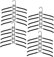 WiLaine Space Saving Clothes Hangers, Multilayer Metal Hanger 5 in 1 Space Saver Coat Hangers, Anti-Slip Foam Padded Shirt Suit Hanger for Closet Storage Organizer (4)