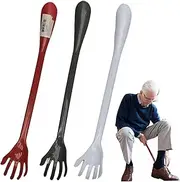 [Wedhapy] Shoe Horn Back Scratcher with Shoe Horn 3Pcs 2 in 1 Hand-Shaped Backscratcher 19" Long Handled Itch Relief Plastic Back Scratcher for Men, Women