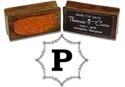 Printtoo Octagon Celtic Swirl Frame Monogram Letter P Wood Mounted Rubber Stamp Office Stationary