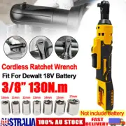 Electric Cordless Ratchet Wrench 3/8'' 130Nm & Socket Kit For Dewalt 18V Battery