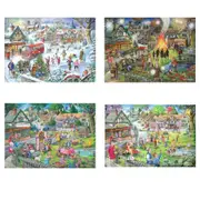 House of Puzzles - Seasons on the Green Puzzle 4 x 500pc