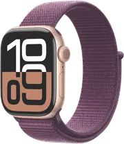 Apple Watch Series 10 GPS 42mm Rose Gold Aluminium - Plum Sport Loop