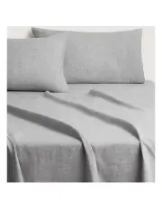 [Sheridan] Abbotson Linen Flat Sheet in Grey Marle