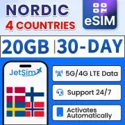 Nordic eSIM - 20GB High-Speed, 30 Day Telenor /Travel SIM
