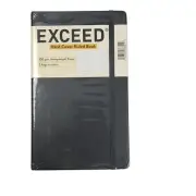 Exceed Hard Cover Ruled Notebook 100 Gsm Paper Elastic Band 120 Pages Black