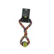 Scream Hand Tug Rope w/ Tennis Ball Interactive Play Dog Toy - 2 Sizes