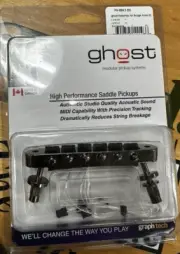 Graphtech Ghost Bridge PN-8843-BN Guitar Bridge w/ Piezo Saddles - Black Nickel