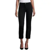 Joie Laney Black Caviar distressed midrise Crop Flare Jean NWT Womens 26