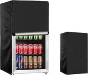 YZNKLXF Beverage Refrigerator Cover 20''L x 20''W x 34''H,Suitable for 3.2 Cu.Ft Beverage Refrigerator and Cooler/Mini fridge, 600D Oxford Washable, Reusable, Front can be opened, Black