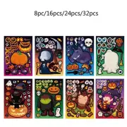 8/16/24/32x Halloween Stickers Pumpkins Stickers Skeleton Stickers for Window