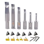 NEW 6PCS 1/2 SHANK INDEXABLE BORING BAR AND 6 TBGT06/09/11 CARBIDE INSERTS