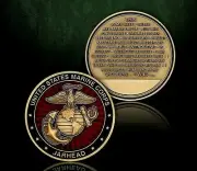 MARINE CORPS JARHEAD OATH THIS IS MY RIFLE EGA 1.75" CHALLENGE COIN