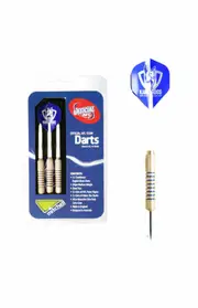 North Melbourne Kangaroos AFL Brass Darts 3 X Darts Flights & Shafts In Case