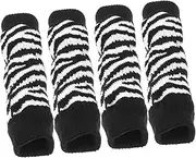 iplusmile 1Set Breathable Dog Leg Warmers Reusable Pet Leg Socks for Winter Protection Elbow Protector Wraps Portable Zebra Pattern