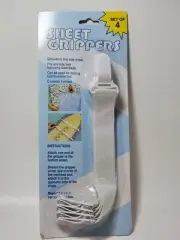 4 Piece Bed Sheet Grippers Set Sheet Holders Straps Clips ALSO for Ironing Board