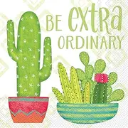 Extra Ordinary Cactus Party Napkins - 40 Count | 2 Packs of 20CT 3-Ply Lunch Napkins